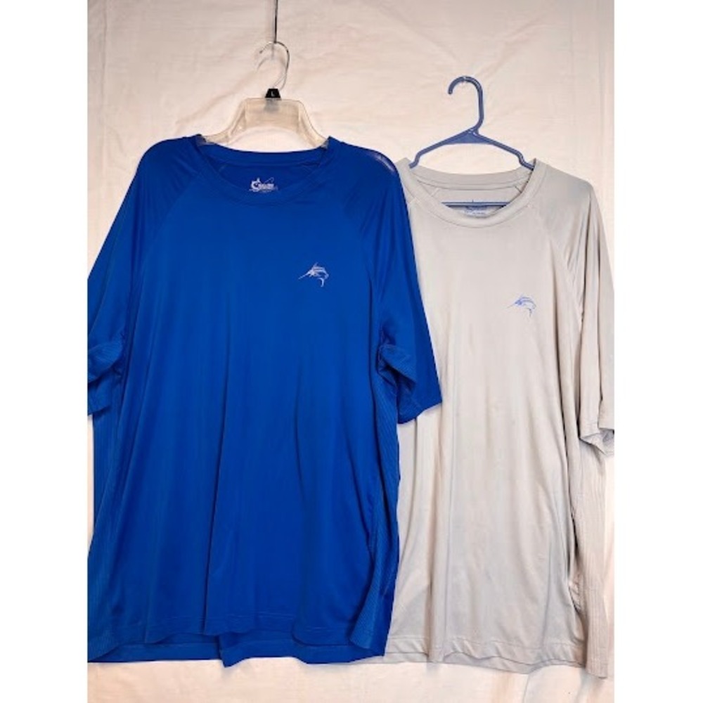 Mens World Wide Sportsman Performance Fishing Shirts Bundle 2pk Blue Gray XL